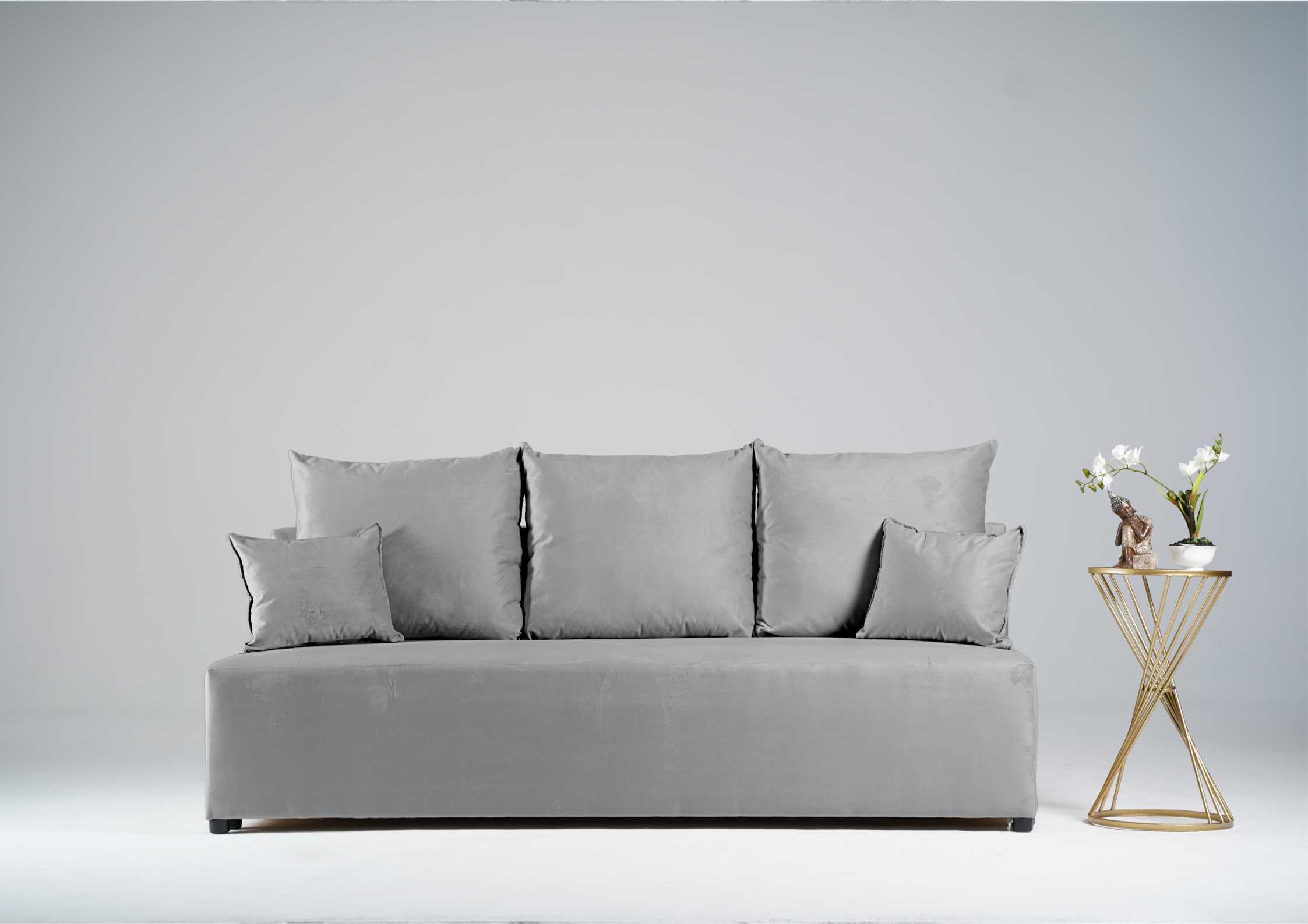 Mała sofa rozkładana szara